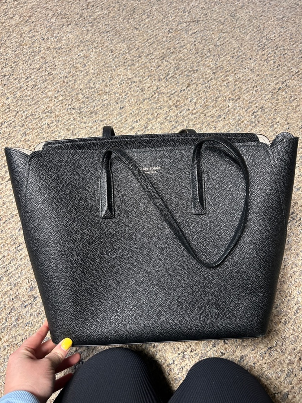 kate spade Black Pebbled Leather Tote